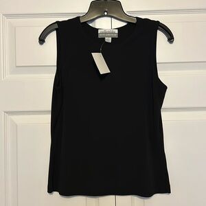 Petite Sophisticate Sleeveless Black Top Never Worn
